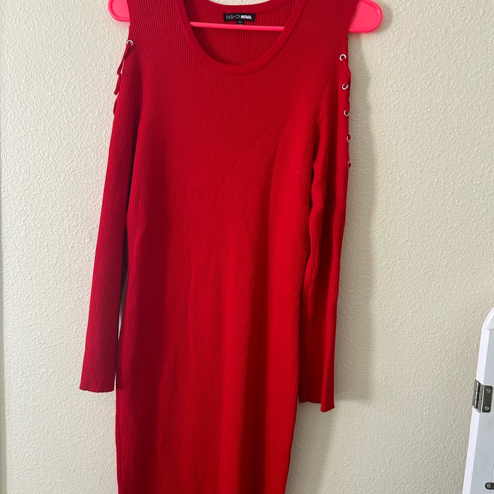 Red Sweater dress